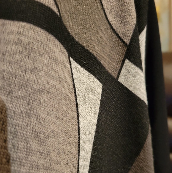 Alfred Dunner S Top with Cover Black Grey 3/4 Sleeve - Picture 9 of 12